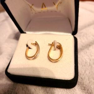 Diamond loop earrings